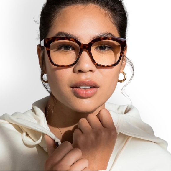 DIFF Women’s Health Bluelight Glasses Caramel Tortoise Frame Blue Light Lens - Picture 2 of 10